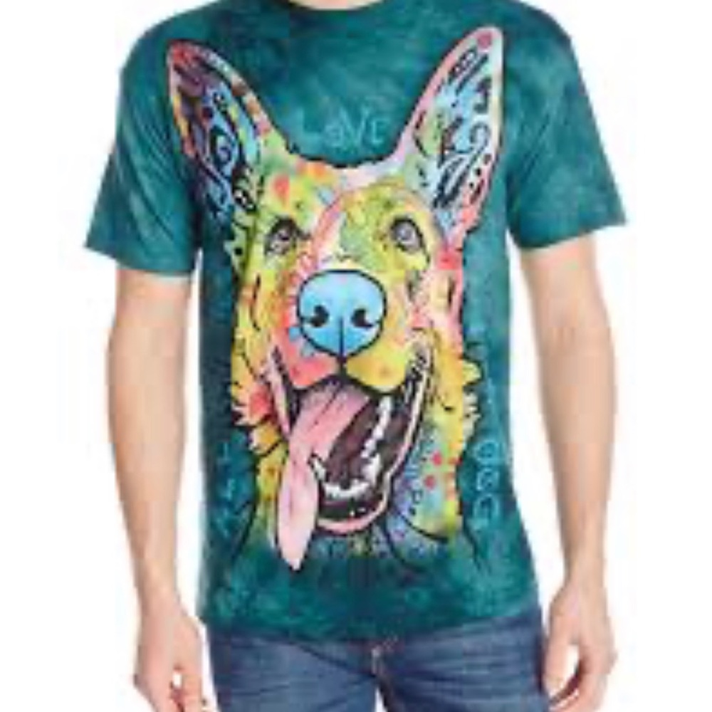 The Mountain Dean Russo German Shepherd Abstract Pop Art 100% Cotton T-Shirt